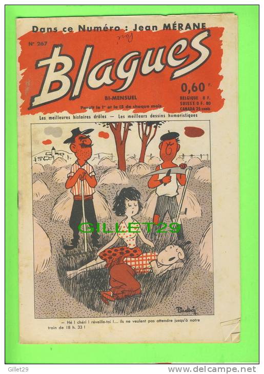 REVUE, BLAGUES No 267 - JEAN MÉRANE, SACRÉS TOUBIBS ! - ÉDITIONS ROUFF, 1965 - 16 PAGES - - Humour