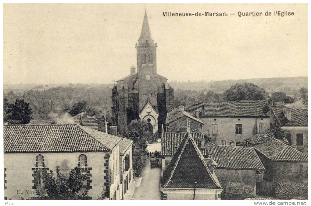 CPA (40)   VILLENEUVE DE MARSAN Quartier De L Eglise - Villeneuve De Marsan