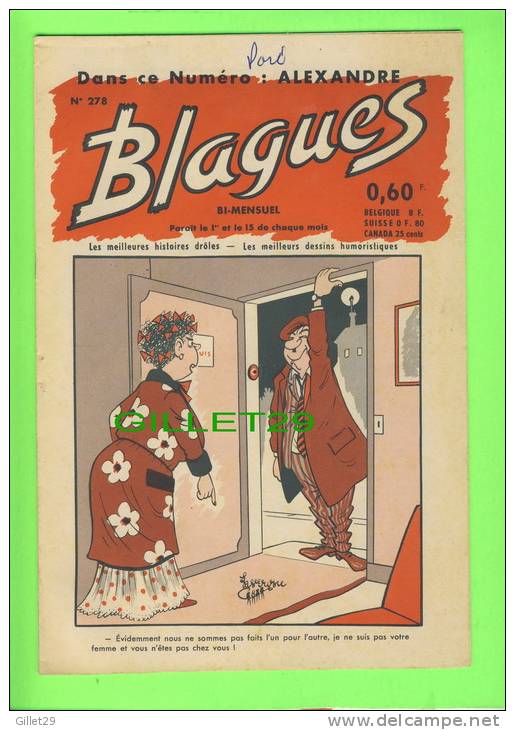REVUE, BLAGUES No 278 - ALEXANDRE, HISTOIRES DE BRIGANDS... - ÉDITIONS ROUFF, 1965 - 16 PAGES - - Humour