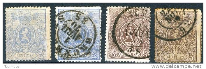 N° 24A X+ 24 Et 2x 25 Obl / 1866-67 - 1866-1867 Petit Lion