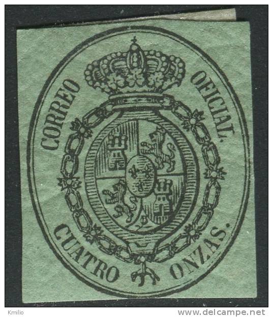 Edifil 37* Servicio Oficial 4 Onzas De 1855 En Nuevo Catalogo 5,5 Eur - Postfris – Scharnier