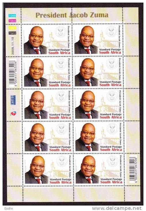 South Africa - 2009 - Inauguration President Jacob Zuma - Full Sheet - Nuevos