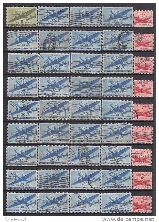 ETATS UNIS - enorme lot de +8700 timbres obli (a etudier pour obliterations et varietées) a 1ct le timbre
