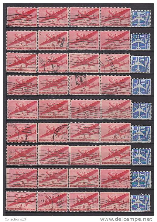 ETATS UNIS - enorme lot de +8700 timbres obli (a etudier pour obliterations et varietées) a 1ct le timbre