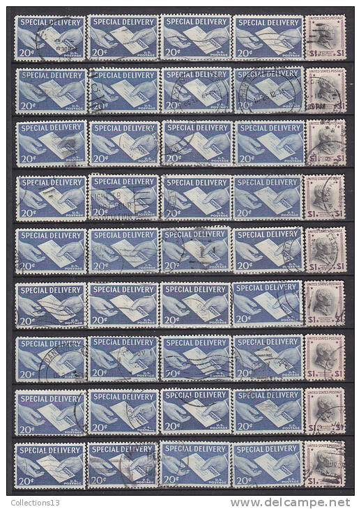 ETATS UNIS - enorme lot de +8700 timbres obli (a etudier pour obliterations et varietées) a 1ct le timbre