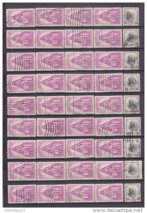 ETATS UNIS - enorme lot de +8700 timbres obli (a etudier pour obliterations et varietées) a 1ct le timbre