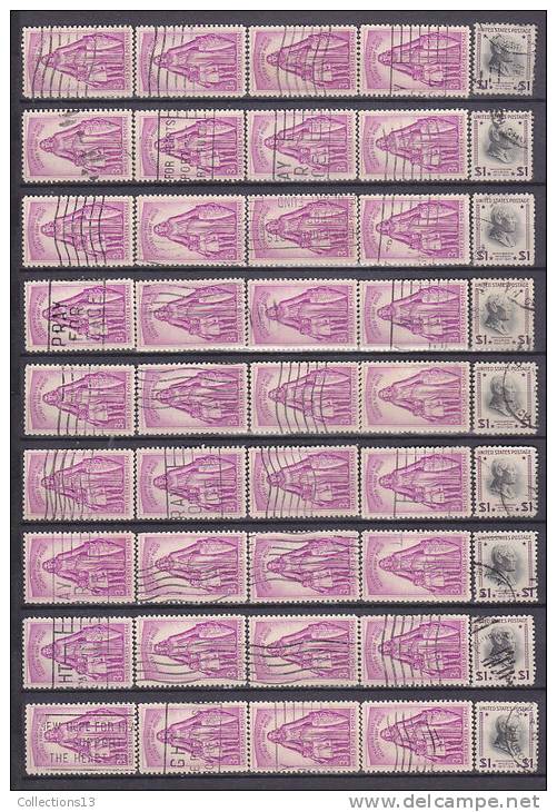 ETATS UNIS - enorme lot de +8700 timbres obli (a etudier pour obliterations et varietées) a 1ct le timbre