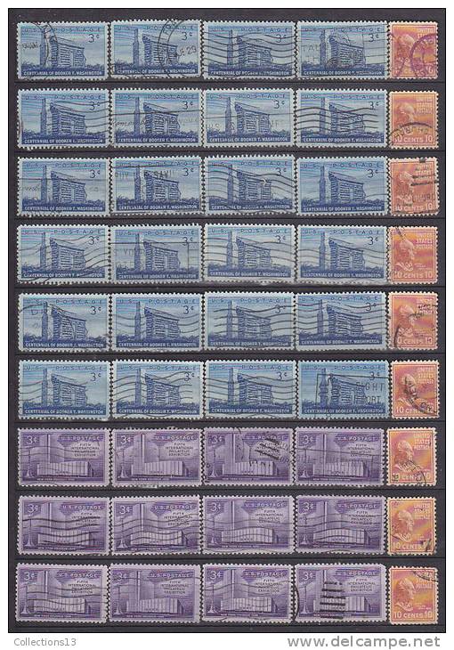 ETATS UNIS - enorme lot de +8700 timbres obli (a etudier pour obliterations et varietées) a 1ct le timbre