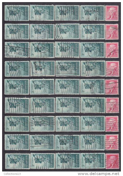 ETATS UNIS - enorme lot de +8700 timbres obli (a etudier pour obliterations et varietées) a 1ct le timbre