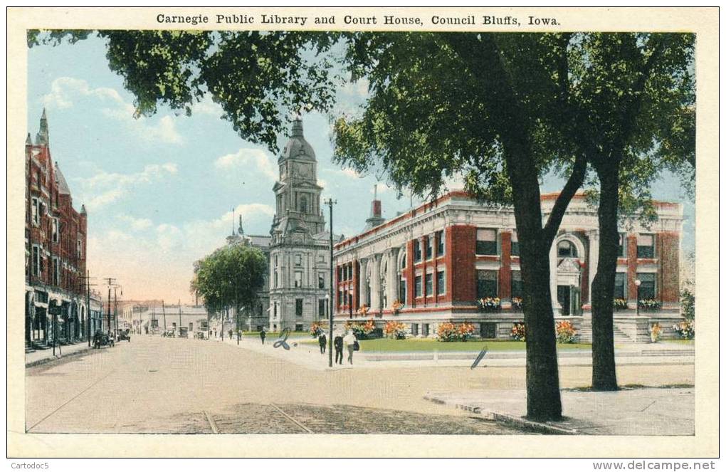 Carnegie Public Library And Court House  Council Bluffs  Iowa..  Cpa - Council Bluffs