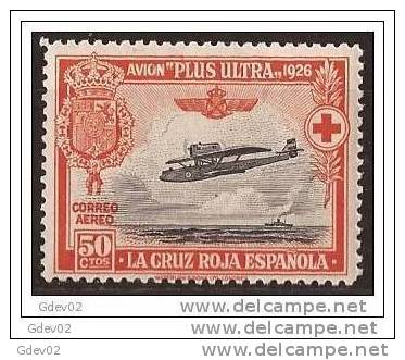 ES346-LA10181TESO.España.  Spain.Espagne.CRUZ ROJA ESPAÑOLA AEREA 1926 (Ed 346**)sin Charnela LUJO BORDE DE HOJA - Otros & Sin Clasificación