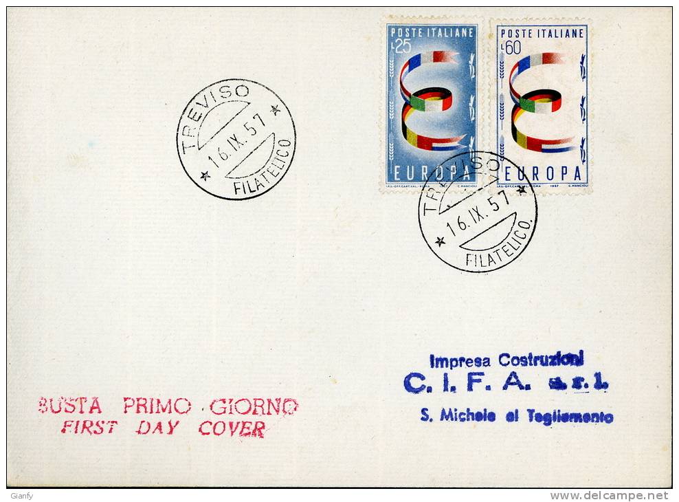 EUROPA IIa 1957 FDC - 1957