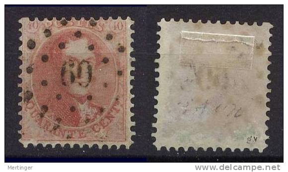 Belgien Belgium Mi# 13 A Gest. M€ 40,- - 1858-1862 Médaillons (9/12)