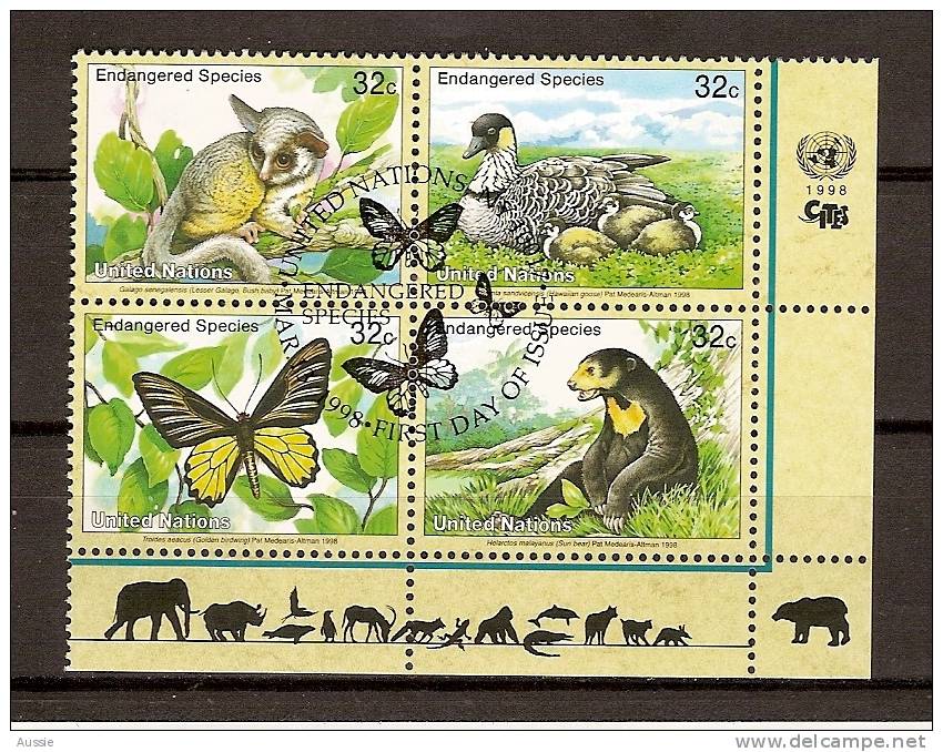 Nations Unies New York 1998 Yvertn° 754-57(°) Oblitéré   Faune Fauna - Used Stamps