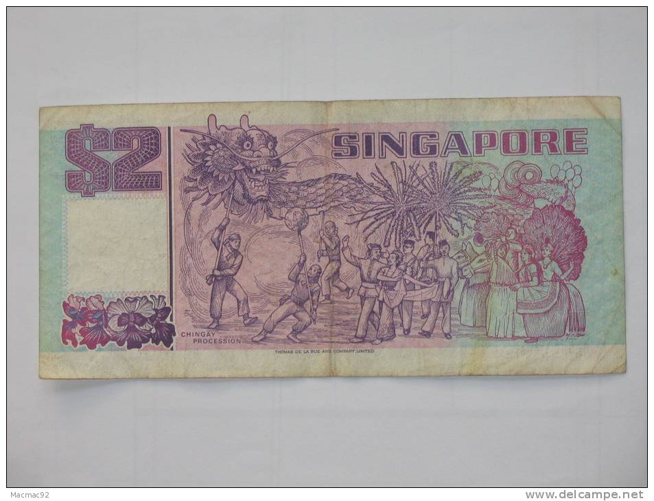 2-Two- Dollar 1992 - SINGAPORE - This Note Is Legal Tender For Singapore - Singapur