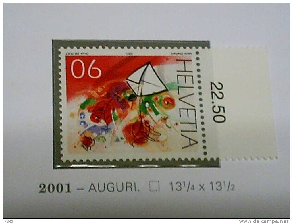 SVIZZERA ( SUISSE - SWITZERLAND ) ANNO 2001 AUGURI ** MNH - Unused Stamps