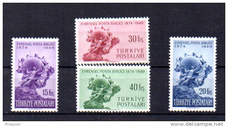 Turquie 1949, 45° U.P.U., 1096 / 1099**, Cote 4,25 €, - Nuovi