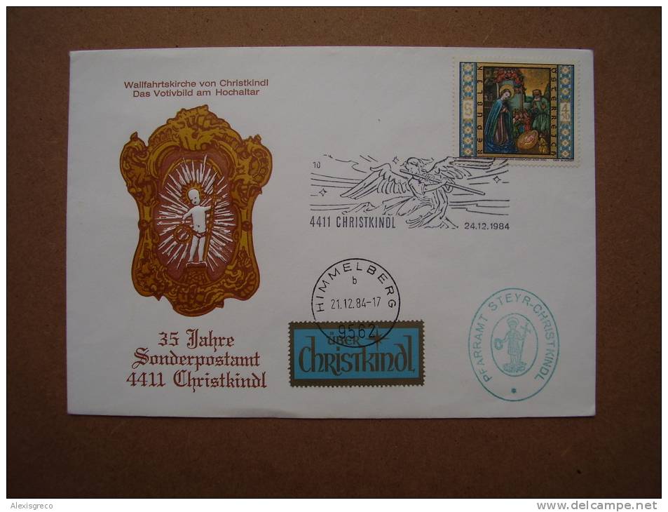 AUSTRIA 1984 FIRST DAY ILLUSTRATED CHRISTMAS COVER Of 21 DECEMBER 1984. - Brieven En Documenten