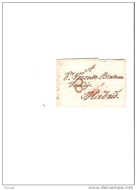 Precursor Pliego Cataluña En Rojo  Y 8 En Negro. - ...-1850 Prephilately