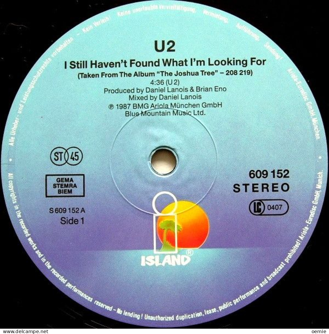 U2  °  I STILL HAVEN'T FOUND WHAT I' M LOOKING FOR - 45 T - Maxi-Single