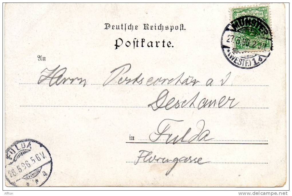 Gruss Aus Munster I W 1896 Postcard - Muenster