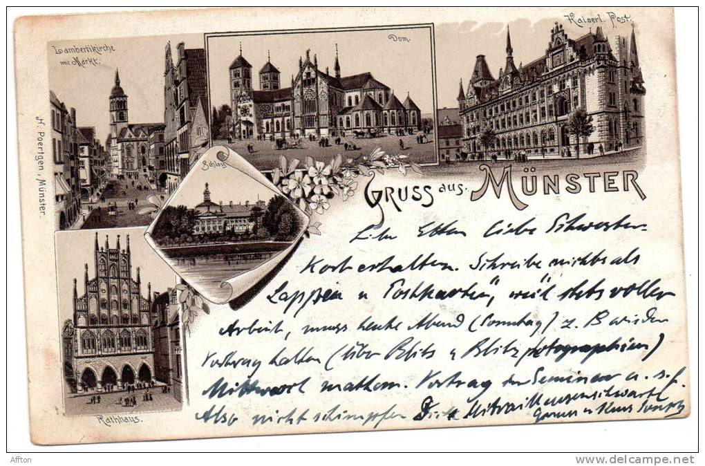 Gruss Aus Munster I W 1896 Postcard - Muenster