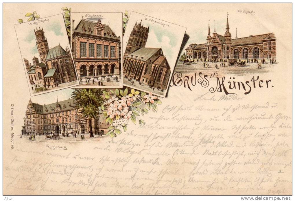 Gruss Aus Munster I W 1896 Postcard - Muenster