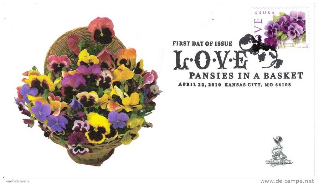 Love: Pansies In A Basket First Day Cover, From Toad Hall Covers! - 2001-2010