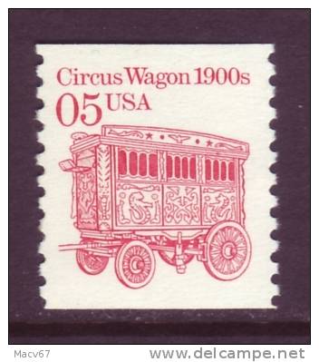 U.S. 2452   Tagged Dull Gum  **  CIRCUS WAGON - Coils & Coil Singles