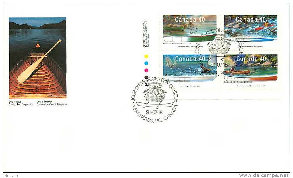 1991    Small Crafts  Series 3  Pleasure Boats   Sc 1317-20    Plate Block Of 4 Different - 1991-2000