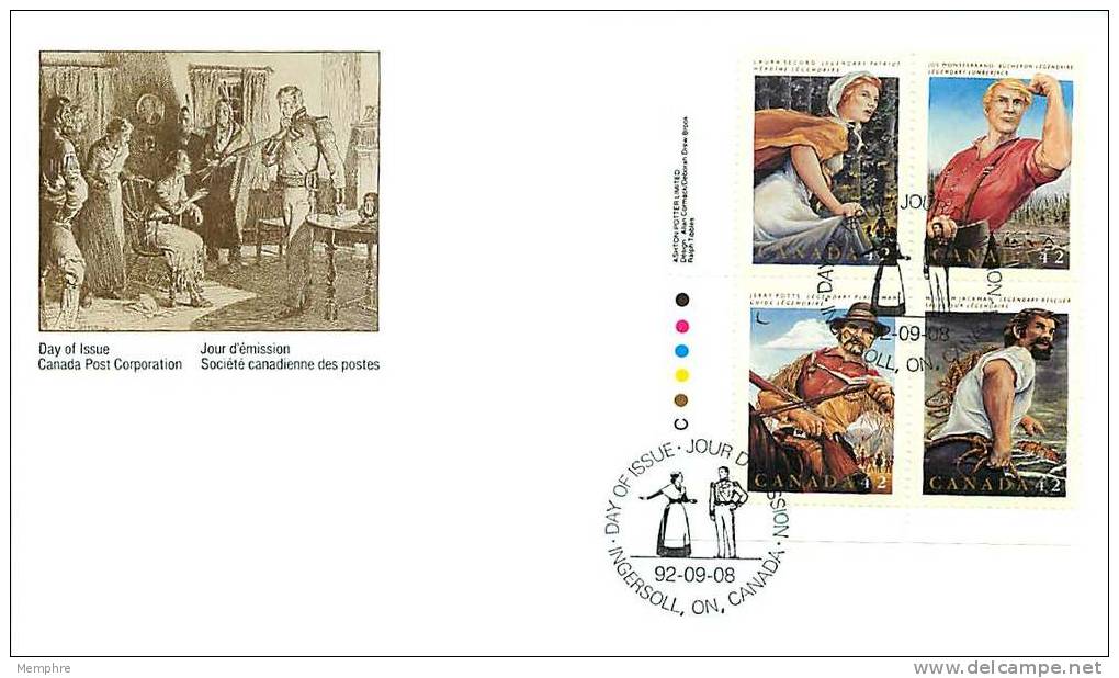 1992 Folklore, Series 3   Sc  1432-5  Plate Block Of 4 Different - 1991-2000