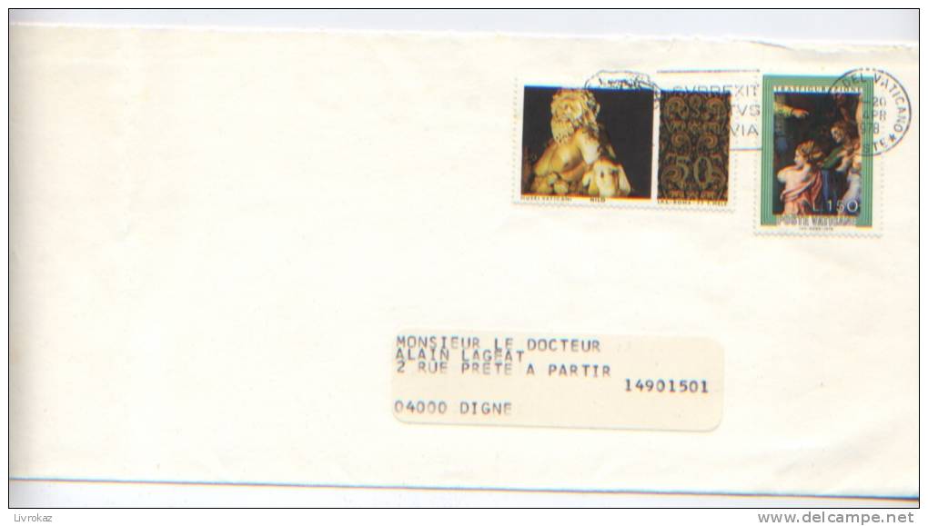 Lettre Avec Timbres Oblitérés, Poste Vaticane, 1978, Transfiguration Par Raphaël - Covers & Documents