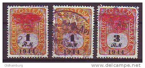 535s: Gerichtskostenmarken Aus 1941 Mit Ostmark- Überdrucken - Revenue Stamps