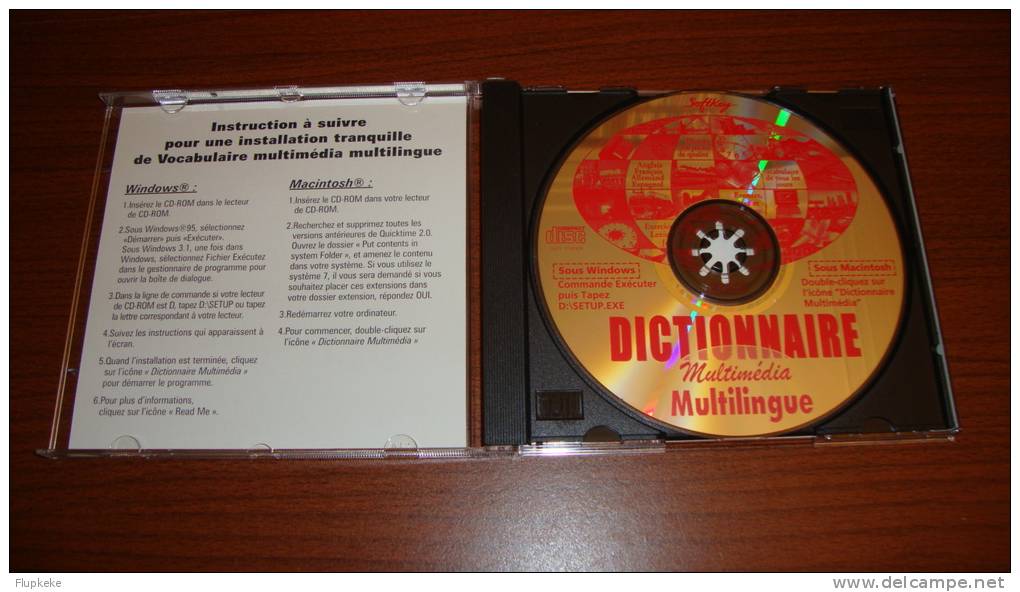 Dictionnaire Multimedia Multilingue Anglais Français Espagnol Allemand Softkey Édition Sur Cd-Rom - Encyclopédies