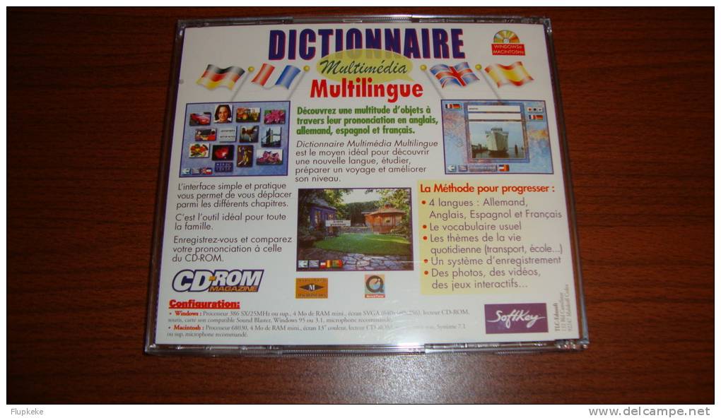 Dictionnaire Multimedia Multilingue Anglais Français Espagnol Allemand Softkey Édition Sur Cd-Rom - Encyclopedieën