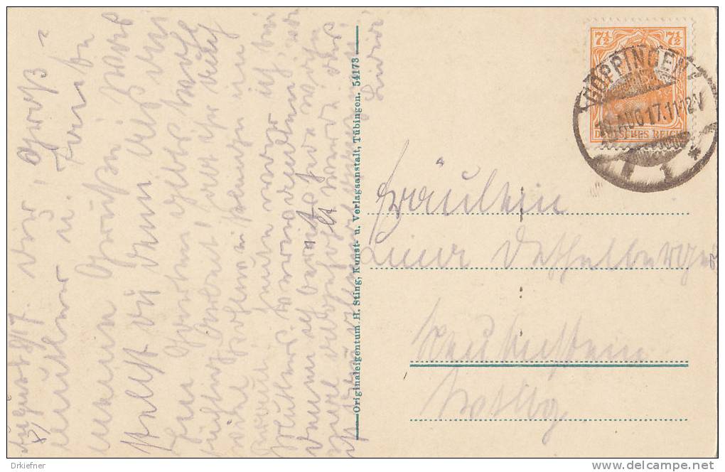 INFLA Postkarte Mit DR 99 EF, Poststempel: Göppingen 10.AUG 1917, AK: Göppingen, Stadtkirche Und Schloss - Sonstige & Ohne Zuordnung