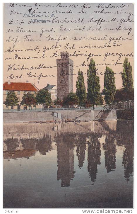 INFLA Postkarte Mit DR 98, 99 MiF, Stempel: Heilbronn N. 23.DEZ 1921,  AK: Heilbronn, Götzenturm Und Eiserner Steg - Other & Unclassified