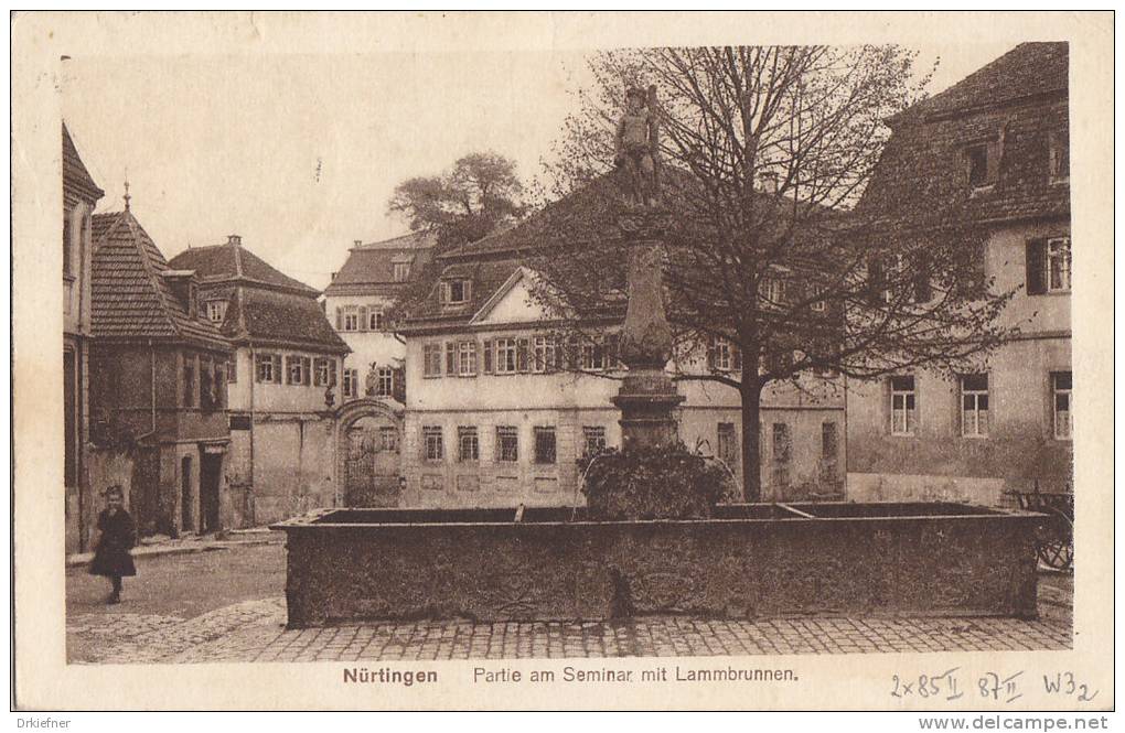 INFLA Postkarte Mit DR 86 II, 87 II MiF, Stempel: Nürtingen 6.NOV 1920, AK: Nürtingen Am Lehrerseminar, Lammbrunnen - Otros & Sin Clasificación