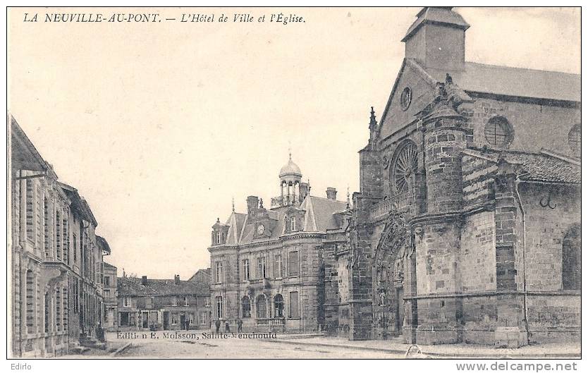 LA NEUVILLE AU PONT - Hôtel De Ville Et église - écrite TTB - Autres & Non Classés