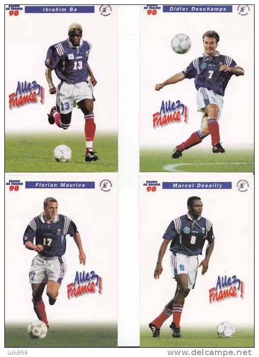 * * 11 Cartes Equipe De France 98 * * Cartes Non Ecrite - Calcio