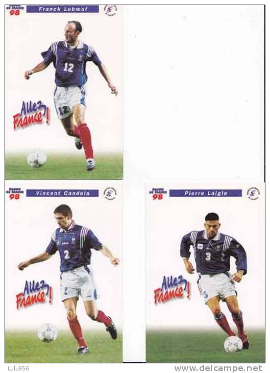 * * 11 Cartes Equipe De France 98 * * Cartes Non Ecrite - Calcio