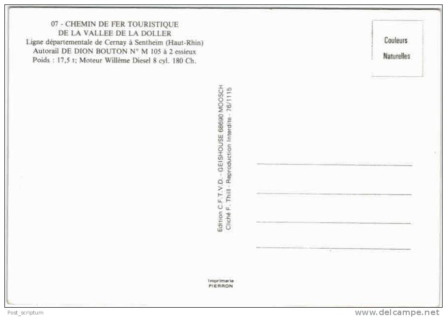 Sentheim - Chemin De Fer Vallée De La Doller - Ligne De Cernay à Sentheim - Autorail Dion Bouton M 105 - Otros & Sin Clasificación