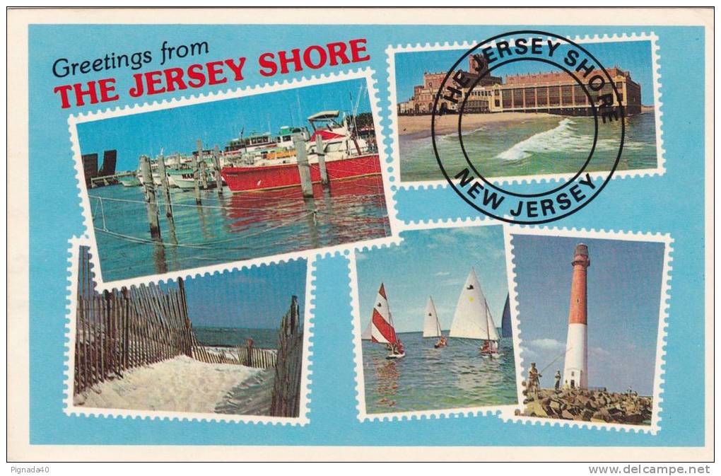 Cp , ÉTATS-UNIS , JERSEY , Greetings From The Jersey Shore , Multi-Vues - Autres & Non Classés