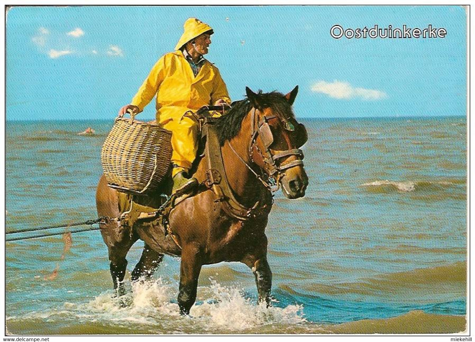 OOSTDUINKERKE-KOKSIJDE-PECHEUR DE CREVETTES A CHEVAL-GARNAALVISSER TE PAARD-crevette-garnaal - Oostduinkerke