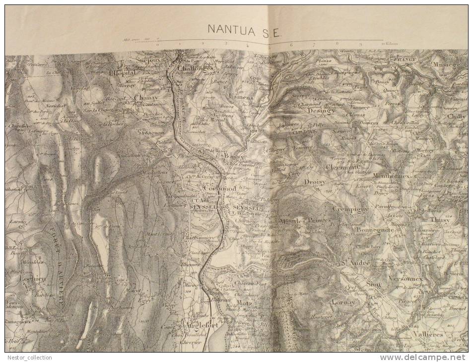 Carte  NANTUA SE 160 Type 1889 Révisée En 1889 Boclet Hacq - Topographical Maps