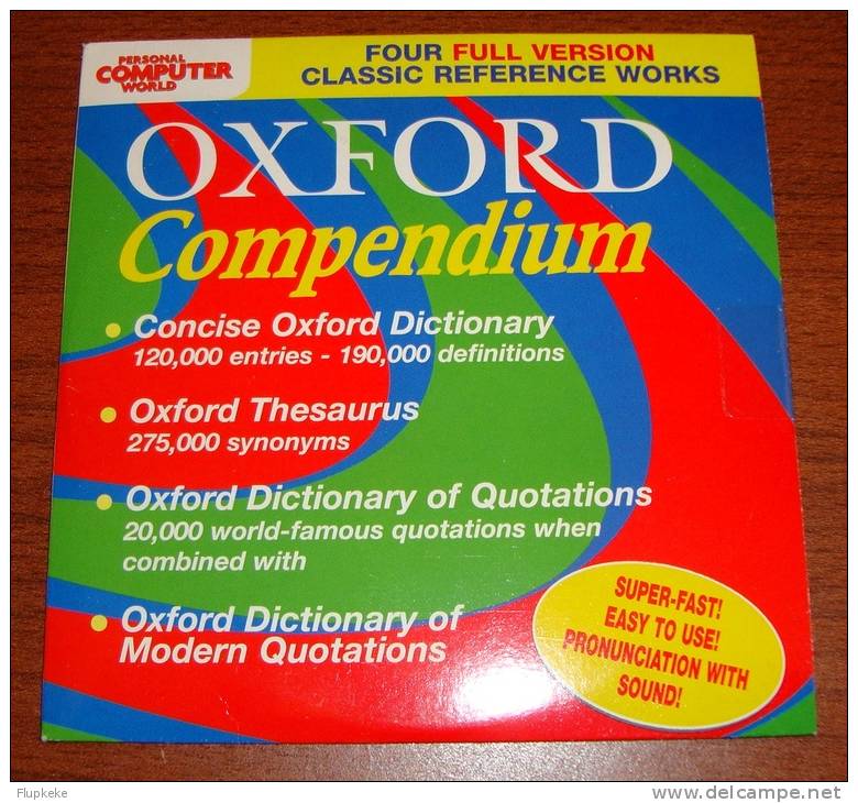 Oxfor Compendium Dictionary Thesaurus Quotations Modern Equations Édition Sur Cd-Rom - Encyclopédies