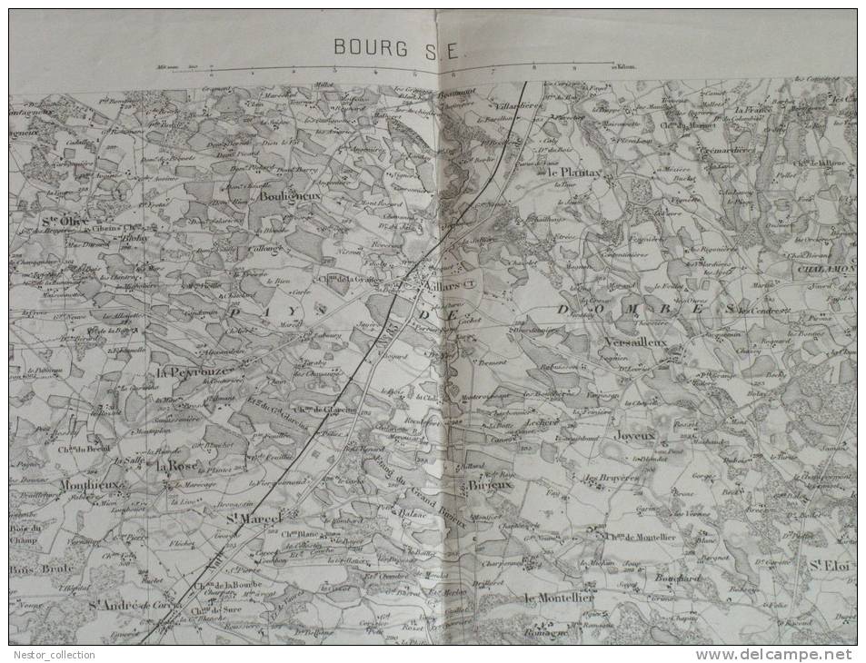 Carte  BOURG SE 159 Type 1889 Révisée En 1889 Thuillier Hacq - Topographische Karten