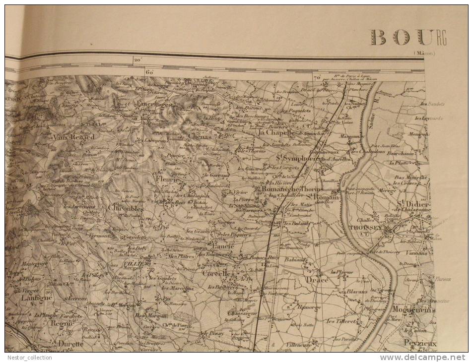 Carte  BOURG Macon Type 1889 Révisée En 1889  Bardereau, Moneyrade - Topographical Maps