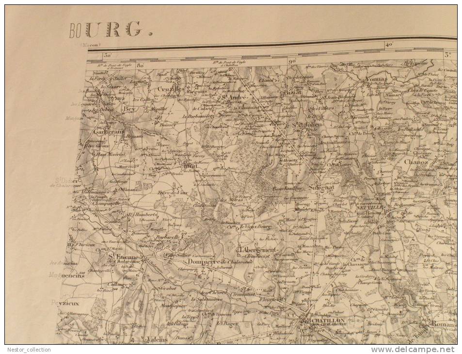 Carte  Bourg Mâcon 159 Type 1889 Révisée En 1889 - Topographical Maps