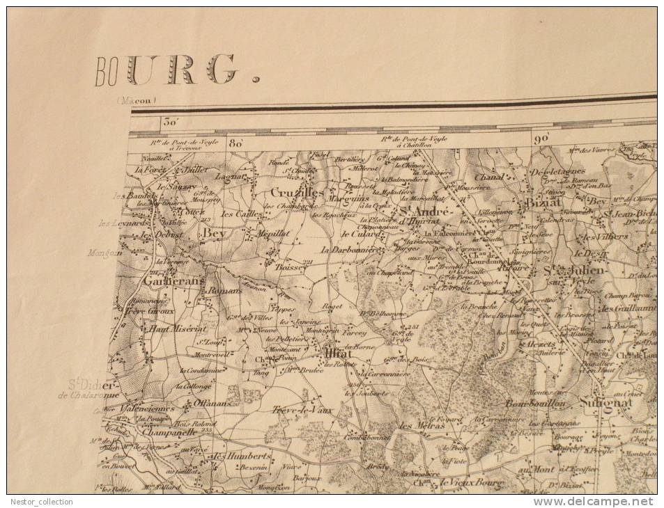 Carte  Bourg Mâcon 159 Type 1889 Révisée En 1889 - Topographical Maps